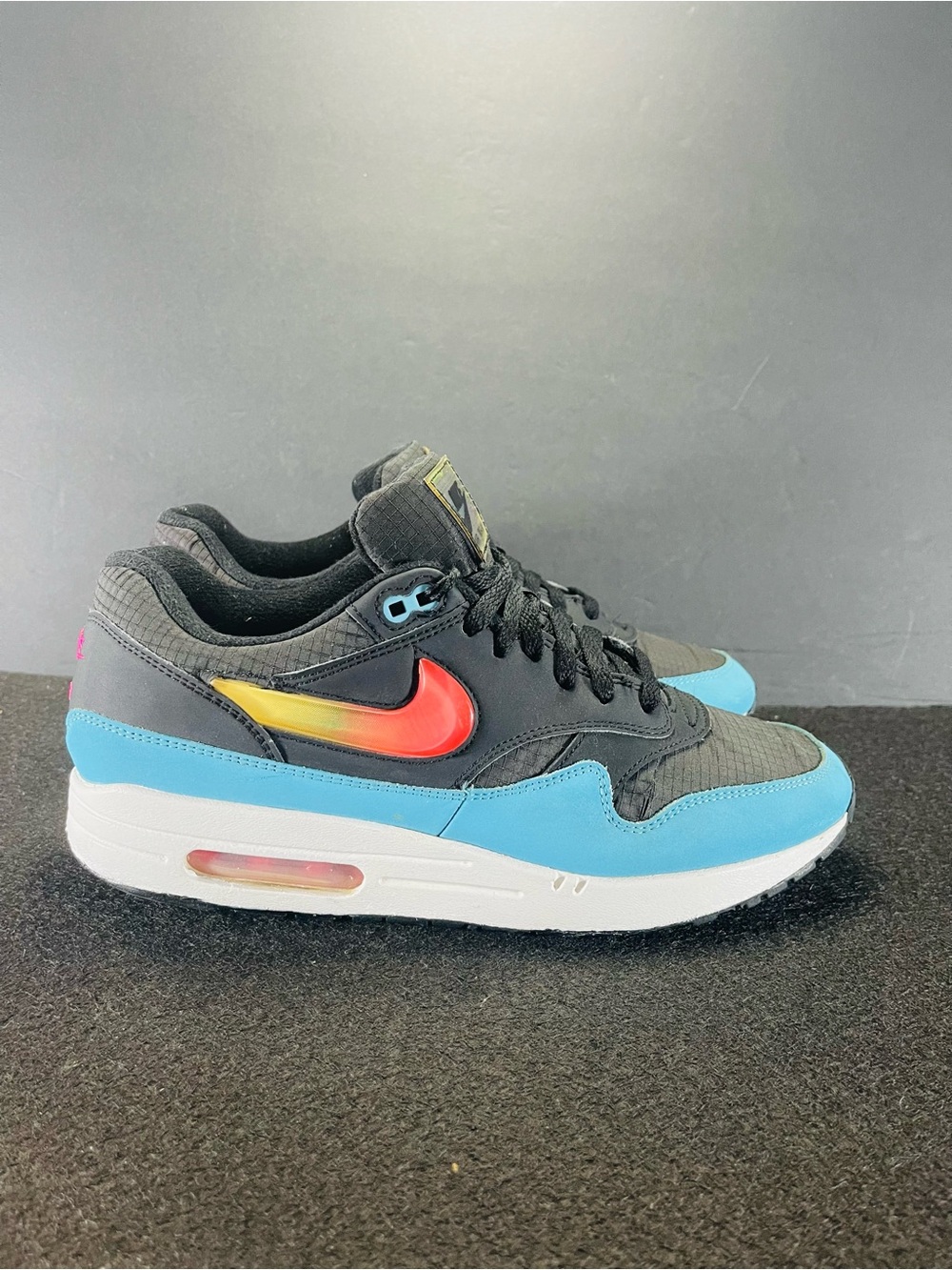 Air Max 1 'Jewel Swoosh - black blue fury'